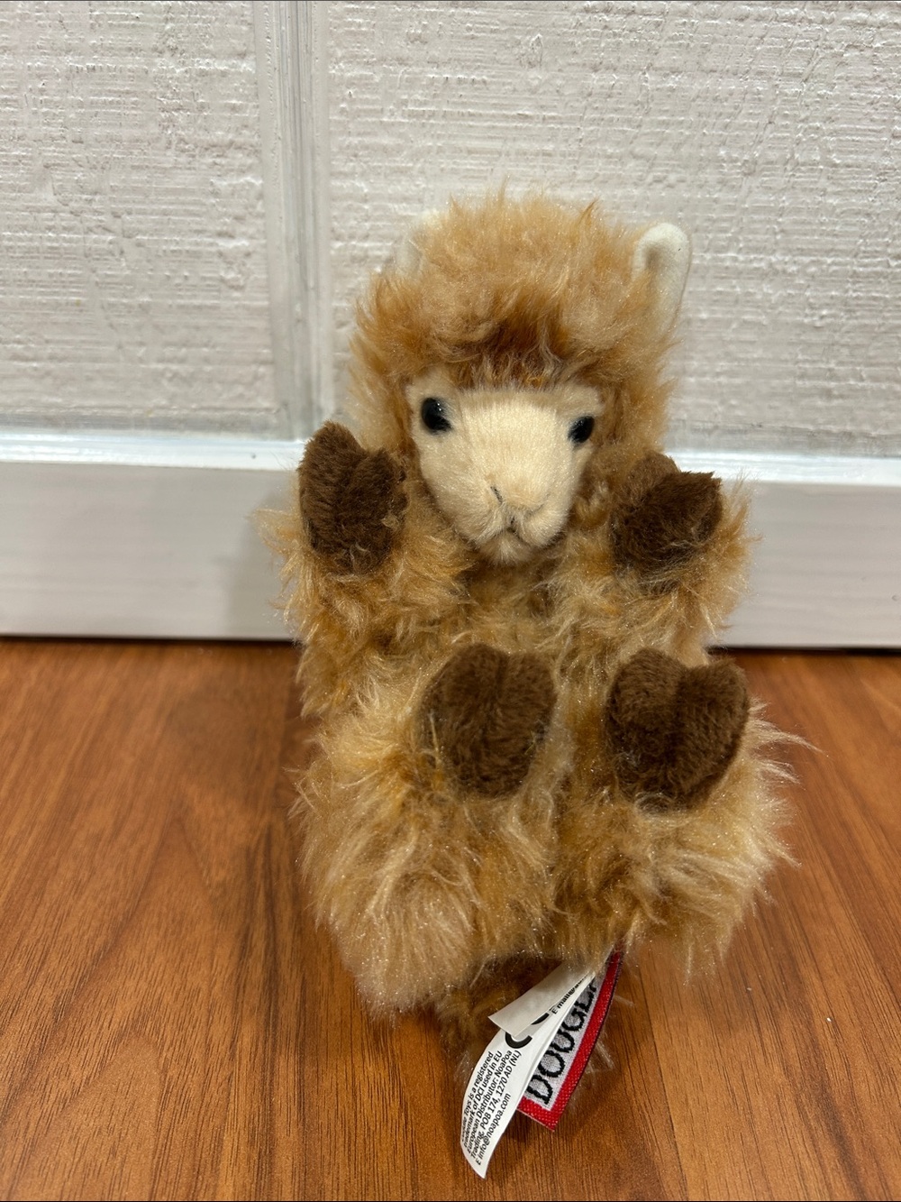 Douglas Lil' Handful Llama Alpaca Brown Plush Stuffed Animal 8”